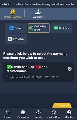 Step 1: You can use the Online Payment method.