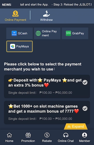 Step 1: select PayMaya.